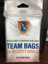 Beckett Shield Team Bags Resealable Sleeves Pack of 100 YOU CHOOSE QUANTITY picture