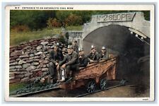 1937 Entrance To An Anthracite Coal Mine Slope Miners Posted Vintage Postcard picture