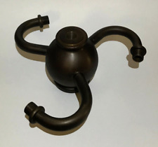 New 3 Spiral Arm Heavy Brass Antique Bronze Lamp Cluster, 5