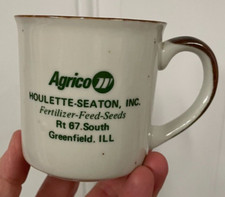 Vintage Agrico Houlette Seaton Fertilizer Coffee Cup Rt 67 S Greenfield IL picture