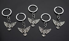5x PCS - Skull and Wings Winged Bat Memento Mori Charm Keychain Key Chain Gift picture