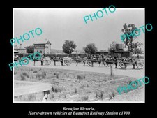OLD POSTCARD SIZE PHOTO OF BEAUFORT VICTORIA VIEW OF RAILWAY STATION c1900 picture