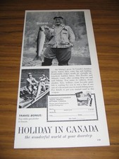 1964 Print Ad Canadian Government Travel Bureau Ottawa,Canada Huge Fish picture