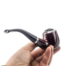 Dark Red Durable Resin Wooden Sense Smoking Pipe Tobacco Cigarettes Cigar Pipes picture
