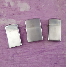 LOT OF 3 Vintage Zippo Lighters Silver Chrome Flip Top Bradford PA 2 Slim Rich picture