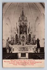 Kingston PA-Pennsylvania, St Mary's Church Main Altar, Vintage c1913 Postcard picture