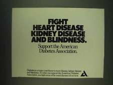 1985 American Diabetes Association Ad - Fight heart disease kidney disease picture