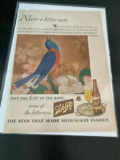 1944 Schlitz Beer Milwaukee Songbird Bird Vintage Magazine Print Ad picture
