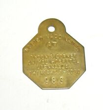 Tyson's Corner, Vienna Virginia~Brass Rabies Tag 1950s-60s~5 Digit Phone Number picture