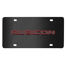 Jeep Rubicon 3D Logo Red Edge Black Carbon Fiber Patten Steel License Plate picture