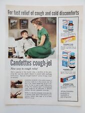 Candettes Cough-Jel, Syrup, Lozenges Mom & Sick Boy in Bed 1958 Vintage Print Ad picture