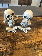 Ebros Gothic Whimsical Hear Speak No Evil Baby Skeletons  Set Of 2 Superglued picture