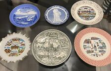 (6)Vintage Souvenir Collector Plates-Alaska,Arizona,Wisconsin,Hawaii,Idaho,OldFa picture