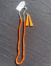 Dyed Spiny oyster, Epoxy inlay matching earrings on Sterling hooks picture