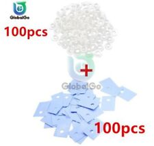 100PCS TO-220 Silicone Insulator Rubber Pads + 100PCS Plastic Insulation Washers picture