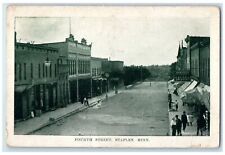 1913 Fourth Street Business District Staples Minnesota MN Posted Shops Postcard picture