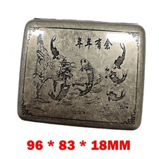 Metal Cigarette Case Box Tobacco Holder For 20pcs Vintage Cigarettes Fish US picture