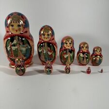 Vintage 10pc Matryoshka Russia Nesting Dolls Hand Painted picture