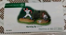 Department 56 Christmas in the City Warming Up Figurines Baseball 2 in Set NEW picture