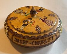Vintage Austria Hand Painted Flowers Trinket Box Banff - Chairlift picture