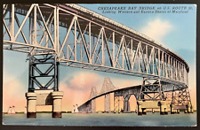 Vintage Postcard 1960 Chesapeake Bay Bridge US Route 50 Annapolis MD picture