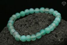 Aqua Chalcedeony Round Plain Natural Stone 75 Ct. Jewelry Stretch gift Bracelet picture
