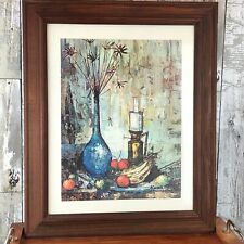 Mid Century Artwork Korber Framed Lithograph Print Vintage Reproduction MCM  picture