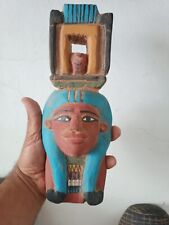 Rare Antique Wooden Ancient Egyptian Mask Of Hathor Egyptian Goddess Bc picture
