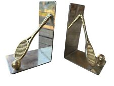 Vintage Tennis Racket and Tennis Ball Bookends, Sports Room Decor, Nostalgic picture