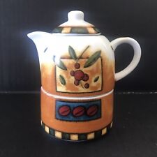 Vintage MSC Stacking Lidded Teapot Cup Combo Ceramic Porcelain 5