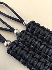 550 Paracord Knife Lanyard Jet Black Cord 3 Pk Non-gutted picture