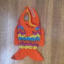New Old Stock Handmade Vtg Fabric Embroidered Fish Oven Mitt Victor Bonobo-Style picture