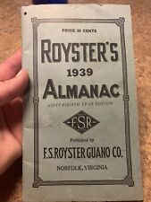 Royster’s Almanac-1939-Norfolk, VA picture