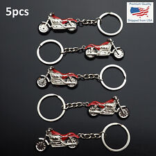 5pcs - 3D Simulation Model Motorcycle Keychain Key Chain Ring Keyring - Red picture