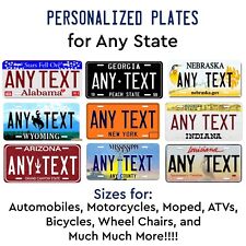 Any State License Plate Tag Personalized Custom Any Text Auto Car ATV Bicycle picture
