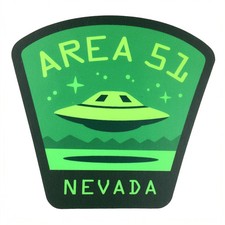 Area 51 Nevada UFO Sticker 2 3/4 "x 3" Alien Cryptid Green Saucer Disclosure picture
