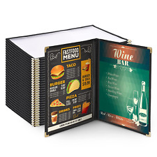 Wechef 30 Pack Restaurant Menu Covers 8.5 X 14 Double Fold 2 Pages 4 Views Trans picture