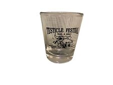 Vintage Shot glass Testicle Festival Had A Ball Rock Creek Lodge MT Souvenir  picture