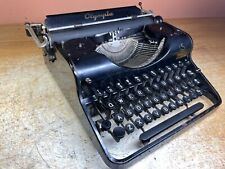 1937 Olympia Simplex Working Glossy Black Vintage Portable Typewriter w New Ink picture