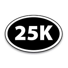25K Marathon Inverted Black Oval Magnet Decal, 4x6 Inches, Automotive Magnet picture