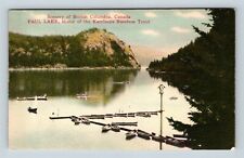 British Columbia Canada, Paul Lake, Fishing Boats, Trout, Vintage Postcard picture