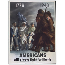 1943 Americans will always Fight for Liberty Vintage Style WW2 Poster - 18x24 picture