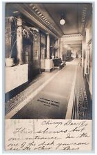 Chicago IL Postcard RPPC Photo Entrance To Lobby Stratford Hotel Art Deco Archi picture