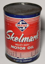 1950s VINTAGE SKELLY MOTOR OIL CAN QUART OIL CAN GRAPHIC OIL CAN TIN LITHO CAN picture