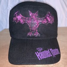 Disney Parks Haunted Mansion “Bat” Logo Fitted Hat. Purple Satin On Inside. $25. picture