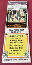 Matchbook Cover Himmelstein’s For A Tasty Meal & Pleasant Surroundings picture