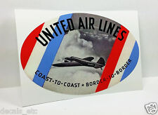 United Air Lines Vintage Style Travel Decal / Vinyl Sticker, Luggage Label picture