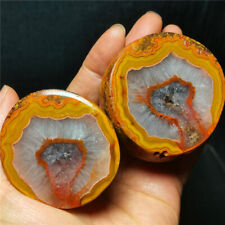 RARE 1 pair 308g Natural Warring States Red Agate Crystal Healing  WYY1312 picture