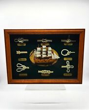 Vintage Sailor's Nautical Knot & Clipper Ship Display Picture Case picture