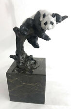Collector Edition Lazy Chinese Panda Wildlife Creature Bronze Sculpture Decor picture